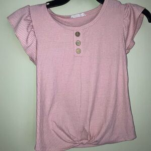 Beautees Pink Ruffle Sleeve Blouse